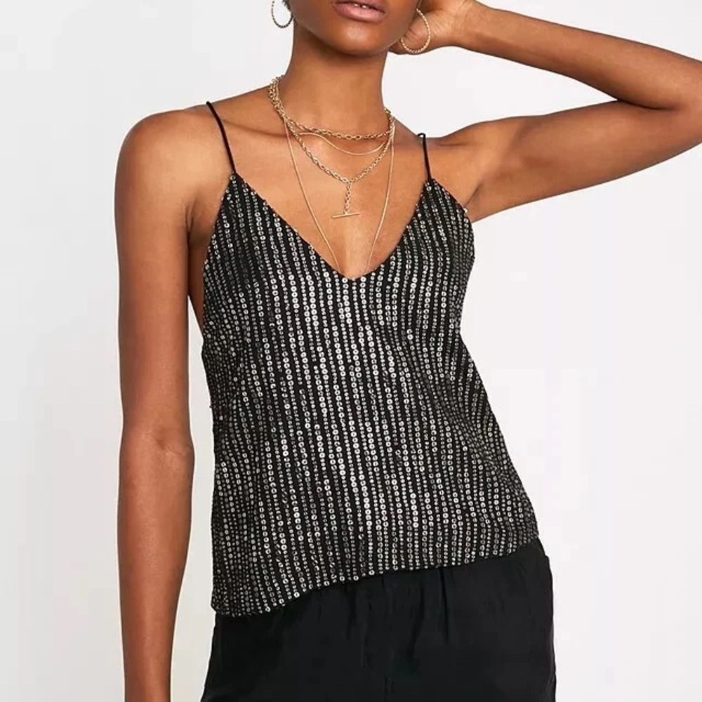 Urban Outfitters Katrina Sequin Cross-Back Cami